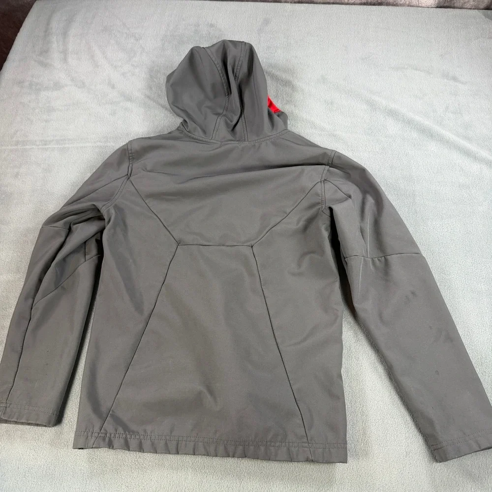 Champion C9 Boys Gray Red Softshell Full Zip Hooded‎ Jacket Size XL 16-18